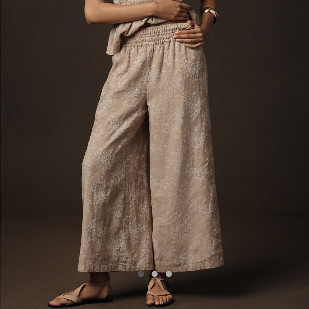 Anthropologie Sommerset Jacquard Wide-Leg pull on pants